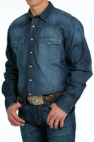 Cinch Men's Shirt - Denim Western Snap - Indigo
