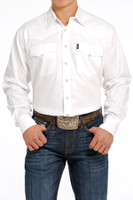 Cinch Men's Shirt - Herringbone Western Snap - White Cinch Men's Shirt - Herringbone Western Snap - White