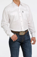 Cinch Men's Shirt - Herringbone Western Snap - White Cinch Men's Shirt - Herringbone Western Snap - White