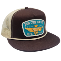 Red Dirt Hat Co Cap - Yellow Thunderbird Turquoise Patch - Brown / Tan