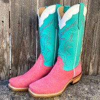 Fenoglio Women's Boots - Pink Moto Rough Out