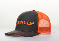 Dally Up Caps - Dally # 54 - Charcoal / Neon Orange - Round & Text Logo