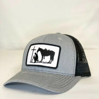 Dally Up Caps - Dally # 170 - Heather / Black - Cowboy At The Cross