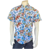 Rockmount Ranch Wear Men's Shirt - Blue Western Hawaiian Print / Short Sleeve Rockmount Ranch Wear Men's Shirt - Blue Western Hawaiian Print / Short Sleeve
