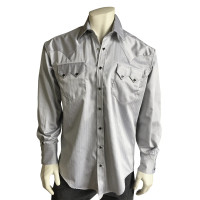 Rockmount Ranch Wear Men's Shirt - Pima Cotton Herringbone Western - Black / White