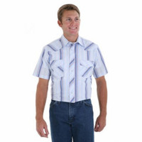 Wrangler Men's Shirt - Sport Western Snap Short Sleeve / Big and Tall - Assorted Stripes Wrangler Men's Shirt - Sport Western Snap Short Sleeve / Big and Tall - Assorted Stripes