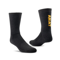 Ariat Socks - Unisex Work - Premium Cotton - Crew - Black - 3 Pack