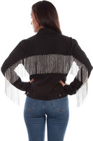 Scully Women's Jacket - Honey Creek Collection - Rhinestone Fringe - Black Scully Women's Jacket - Honey Creek Collection - Rhinestone Fringe - Black