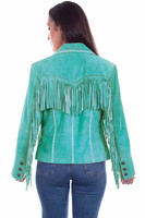 Scully Women's Jacket - Suede Fringe  - Turquoise # 123