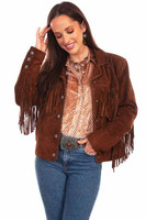Scully Women's Jacket - Suede Fringe  - Cafe Brown # 125