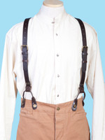 Scully Men's Accessories - Leather Suspenders - Brown