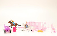 Bigtime Brand by M & F Western Products - Toy Collection - Stall & ATV Pink Play Set Bigtime Brand by M & F Western Products - Toy Collection - Stall & ATV Pink Play Set