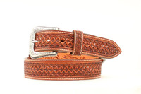 Nocona by M & F Western Products Men's Accessories - Hand Tooled Western Belt - Tan Nocona by M & F Western Products Men's Accessories - Hand Tooled Western Belt - Tan