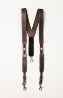 Nocona by M & F Western Products Men's Accessories - Tooled Leather Suspender - Brown Nocona by M & F Western Products Men's Accessories - Tooled Leather Suspender - Brown