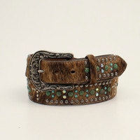 Nocona by M & F Western Products Ladies Accessories - Calf Hair Crosses & Stones Belt Nocona by M & F Western Products Ladies Accessories - Calf Hair Crosses & Stones Belt