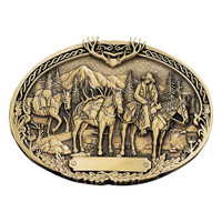 Montana Silversmith Accessories - Pack Horses and Rider Brass Heritage Attitude Belt Buckle Montana Silversmith Accessories - Pack Horses and Rider Brass Heritage Attitude Belt Buckle