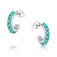 Montana Silversmith Accessories - Studded In Turquoise Mini Hoop Earrings Montana Silversmith Accessories - Studded In Turquoise Mini Hoop Earrings