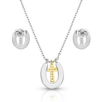 Montana Silversmith Accessories - Glowing Trails Cross Horseshoe Jewelry Set