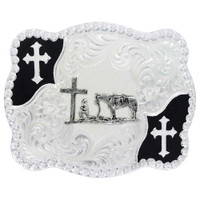 Montana Silversmith Accessories - Christian Flourish Scallop Cowboy Buckle Montana Silversmith Accessories - Christian Flourish Scallop Cowboy Buckle