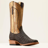 Ariat Men's Boots - Futurity Finalist - Brushed Chocolate Caiman Belly / Washed Goat