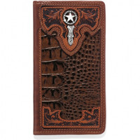 Leegin / Brighten Men's Accessories - Southern Desperado Croc Checkbook Wallet