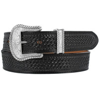 Leegin / Brighton Men's Accessories - Bronco Basketweave Belt - Black Leegin / Brighton Men's Accessories - Bronco Basketweave Belt - Black