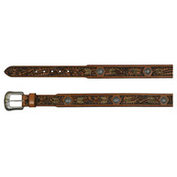 Red Dirt by Trenditions Men's Accessories - Belt - Brown w/ Tooling & Rawhide Chevron Stitching Red Dirt by Trenditions Men's Accessories - Belt - Brown w/ Tooling & Rawhide Chevron Stitching