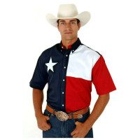 Roper Men's Shirt - Texas Flag Short Sleeve Roper Men's Shirt - Texas Flag Short Sleeve