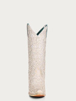 Corral Women's Boots - White Glitter Overlay & Embroidery
