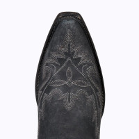 Lane Women's Boots - Lexington Bootie - Distressed Jet Black