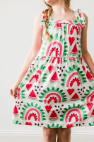 Mila & Rose Kids Apparel - Melon Ruffle Dress