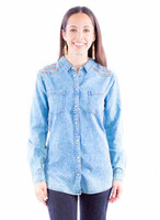 Scully Women's Shirt - Acid Wash Denim Scully Women's Shirt - Acid Wash Denim