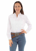 Scully Women's Shirt - Western Yoke - White