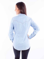 Scully Women's Shirt - Western / Flap Pockets - Light Blue