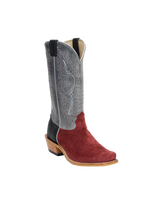 Fenoglio Men's Boots - Burgundy Roughout / Blue Eagle - Leather Sole Fenoglio Men's Boots - Burgundy Roughout / Blue Eagle - Leather Sole