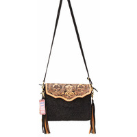 Challenger Accessories - Cowhide & Western Floral Embossed Leather Handbag Challenger Accessories - Cowhide & Western Floral Embossed Leather Handbag