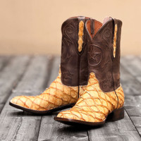 Black Jack Boots - Pirarucu #682 - Tri-Star - Inverted Saddle Tan