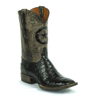 Black Jack Boots - Caiman Belly #250 - Lonestar Inlay - Black