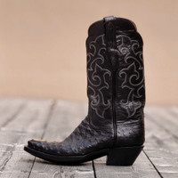 Black Jack Women's Boots - Full Quill Ostrich #237 - Black