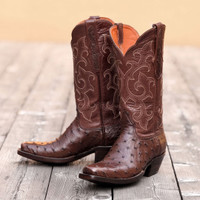 Black Jack Women's Boots - Full Quill Ostrich #237 - Nicotine