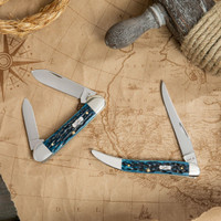 Case Knives Accessories - Canoe / Pocket Worn Peach Seed Jig / Mediterranean Blue Bone
