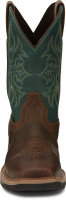 Justin Men's Work Boots - Bolt 11"Waterproof - Shadow Tan / T-Bone Green Justin Men's Work Boots - Bolt 11"Waterproof - Shadow Tan / T-Bone Green