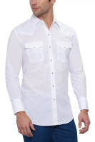 Ely Walker Men's Shirt - Western Snap LS - Solid White  Ely Walker Men's Shirt - Western Snap LS - Solid White