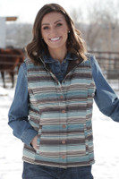 Cinch Women's Vest - Reversible  - Brown / Turquoise Stripe Cinch Women's Vest - Reversible  - Brown / Turquoise Stripe