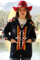 Cruel Girl Women's Outerwear - Aztec Print Cardigan - Navy Cruel Girl Women's Outerwear - Aztec Print Cardigan - Navy