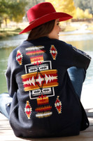 Cruel Girl Women's Outerwear - Aztec Print Cardigan - Navy Cruel Girl Women's Outerwear - Aztec Print Cardigan - Navy