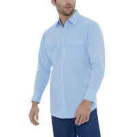 Ely Walker Men's Shirt - Western Snap LS - Solid Light Blue Ely Walker Men's Shirt - Western Snap LS - Solid Light Blue