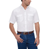 Ely Walker Men's Shirt - Western Snap SS - Solid White Ely Walker Men's Shirt - Western Snap SS - Solid White