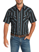 Ely Walker Men's Shirt - Western Snap SS - Dark Stripes Ely Walker Men's Shirt - Western Snap SS - Dark Stripes