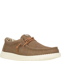 Hey Dude Men's Casuals - Wally - Waxed Canvas - Walnut Hey Dude Men's Casuals - Wally - Waxed Canvas - Walnut